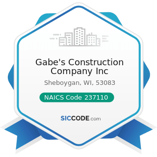 Gabe's Construction Company Inc - NAICS Code 237110 - Water and Sewer Line and Related...