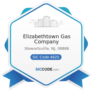 Elizabethtown Gas Company - SIC Code 4925 - Mixed, Manufactured, or Liquefied Petroleum Gas...
