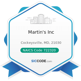 Martin's Inc - NAICS Code 722320 - Caterers