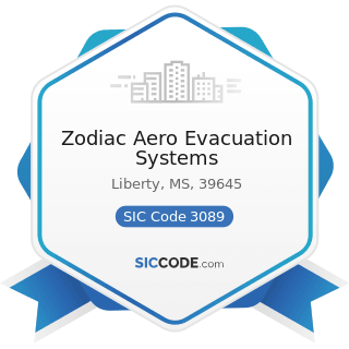 Zodiac Aero Evacuation Systems - SIC Code 3089 - Plastics Products, Not Elsewhere Classified