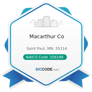 Macarthur Co - NAICS Code 326199 - All Other Plastics Product Manufacturing