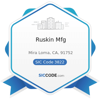 Ruskin Mfg - SIC Code 3822 - Automatic Controls for Regulating Residential and Commercial...
