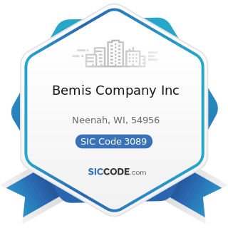 Bemis Company Inc - SIC Code 3089 - Plastics Products, Not Elsewhere Classified
