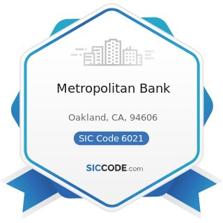 Metropolitan Bank - SIC Code 6021 - National Commercial Banks