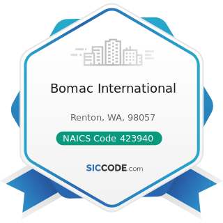 Bomac International - NAICS Code 423940 - Jewelry, Watch, Precious Stone, and Precious Metal...