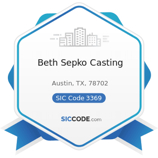Beth Sepko Casting - SIC Code 3369 - Nonferrous Foundries, except Aluminum and Copper