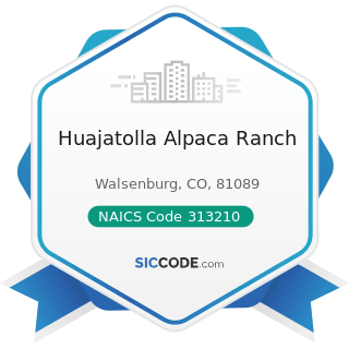 Huajatolla Alpaca Ranch - NAICS Code 313210 - Broadwoven Fabric Mills
