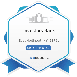 Investors Bank - SIC Code 6162 - Mortgage Bankers and Loan Correspondents
