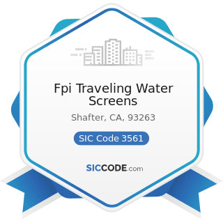 Fpi Traveling Water Screens - SIC Code 3561 - Pumps and Pumping Equipment