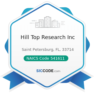Hill Top Research Inc - NAICS Code 541611 - Administrative Management and General Management...