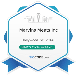 Marvins Meats Inc - NAICS Code 424470 - Meat and Meat Product Merchant Wholesalers