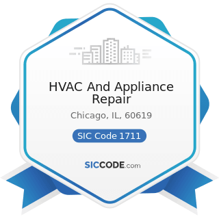 HVAC And Appliance Repair - SIC Code 1711 - Plumbing, Heating and Air-Conditioning