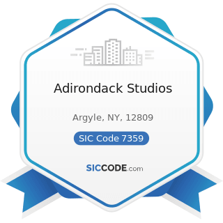 Adirondack Studios - SIC Code 7359 - Equipment Rental and Leasing, Not Elsewhere Classified