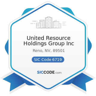 United Resource Holdings Group Inc - SIC Code 6719 - Offices of Holding Companies, Not Elsewhere...