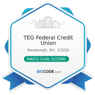 TEG Federal Credit Union - NAICS Code 522390 - Other Activities Related to Credit Intermediation