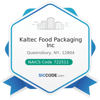 Kaltec Food Packaging Inc - NAICS Code 722511 - Full-Service Restaurants