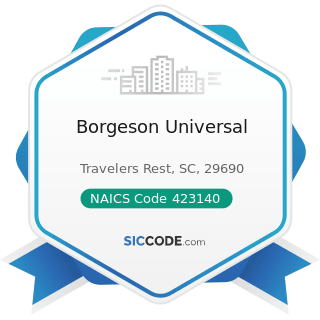 Borgeson Universal - NAICS Code 423140 - Motor Vehicle Parts (Used) Merchant Wholesalers