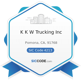 K K W Trucking Inc - SIC Code 4213 - Trucking, except Local