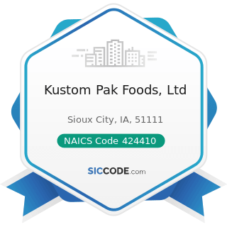 Kustom Pak Foods, Ltd - NAICS Code 424410 - General Line Grocery Merchant Wholesalers