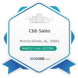 Cbb Sales - NAICS Code 423390 - Other Construction Material Merchant Wholesalers