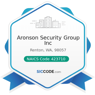 Aronson Security Group Inc - NAICS Code 423710 - Hardware Merchant Wholesalers