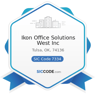 Ikon Office Solutions West Inc - SIC Code 7334 - Photocopying and Duplicating Services