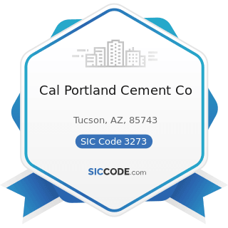 Cal Portland Cement Co - SIC Code 3273 - Ready-Mixed Concrete