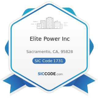 Elite Power Inc - SIC Code 1731 - Electrical Work