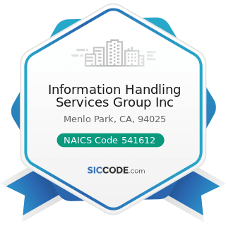 Information Handling Services Group Inc - NAICS Code 541612 - Human Resources Consulting Services