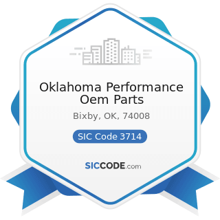 Oklahoma Performance Oem Parts - SIC Code 3714 - Motor Vehicle Parts and Accessories