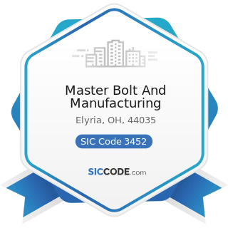Master Bolt And Manufacturing - SIC Code 3452 - Bolts, Nuts, Screws, Rivets, and Washers