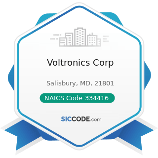 Voltronics Corp - NAICS Code 334416 - Capacitor, Resistor, Coil, Transformer, and Other Inductor...