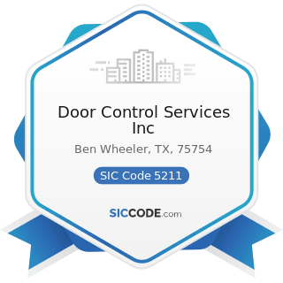 Door Control Services Inc - SIC Code 5211 - Lumber and other Building Materials Dealers