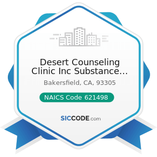 Desert Counseling Clinic Inc Substance Abuse Mental Health Services - NAICS Code 621498 - All...