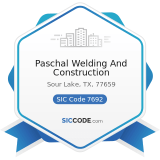 Paschal Welding And Construction - SIC Code 7692 - Welding Repair