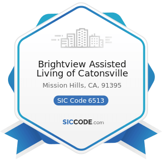 Brightview Assisted Living of Catonsville - SIC Code 6513 - Operators of Apartment Buildings