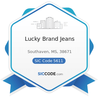 Lucky Brand Jeans - SIC Code 5611 - Men's and Boys' Clothing and Accessory Stores