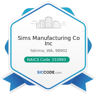 Sims Manufacturing Co Inc - NAICS Code 333993 - Packaging Machinery Manufacturing
