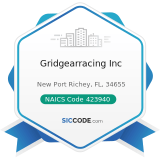 Gridgearracing Inc - NAICS Code 423940 - Jewelry, Watch, Precious Stone, and Precious Metal...