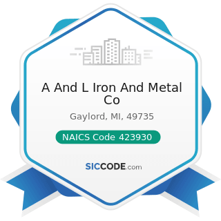A And L Iron And Metal Co - NAICS Code 423930 - Recyclable Material Merchant Wholesalers