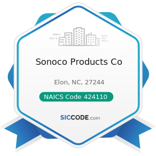 Sonoco Products Co - NAICS Code 424110 - Printing and Writing Paper Merchant Wholesalers