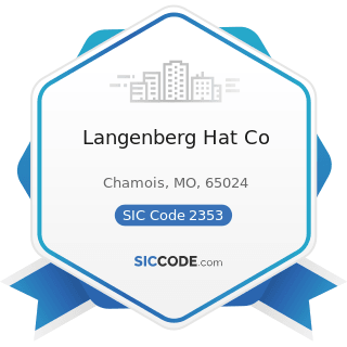 Langenberg Hat Co - SIC Code 2353 - Hats, Caps, and Millinery