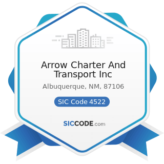 Arrow Charter And Transport Inc - SIC Code 4522 - Air Transportation, Nonscheduled