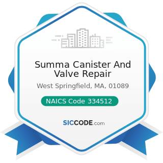 Summa Canister And Valve Repair - NAICS Code 334512 - Automatic Environmental Control...