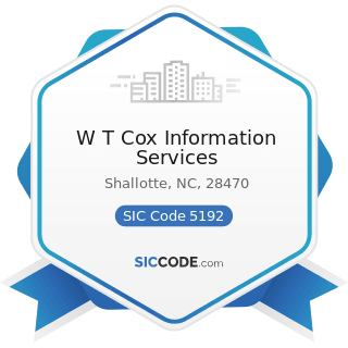 W T Cox Information Services - SIC Code 5192 - Books, Periodicals, and Newspapers