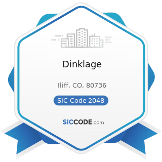 Dinklage - SIC Code 2048 - Prepared Feed and Feed Ingredients for Animals and Fowls, except Dogs...