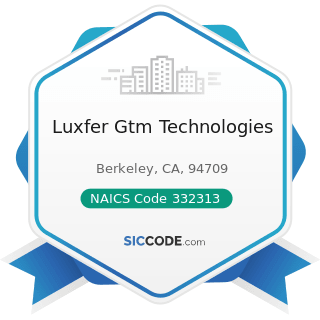 Luxfer Gtm Technologies - NAICS Code 332313 - Plate Work Manufacturing