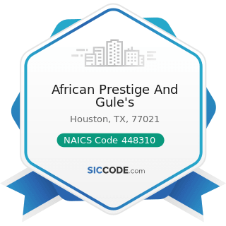 African Prestige And Gule's - NAICS Code 448310 - Jewelry Stores