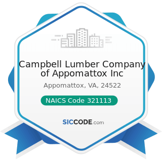 Campbell Lumber Company of Appomattox Inc - NAICS Code 321113 - Sawmills