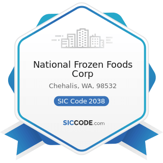 National Frozen Foods Corp - SIC Code 2038 - Frozen Specialties, Not Elsewhere Classified